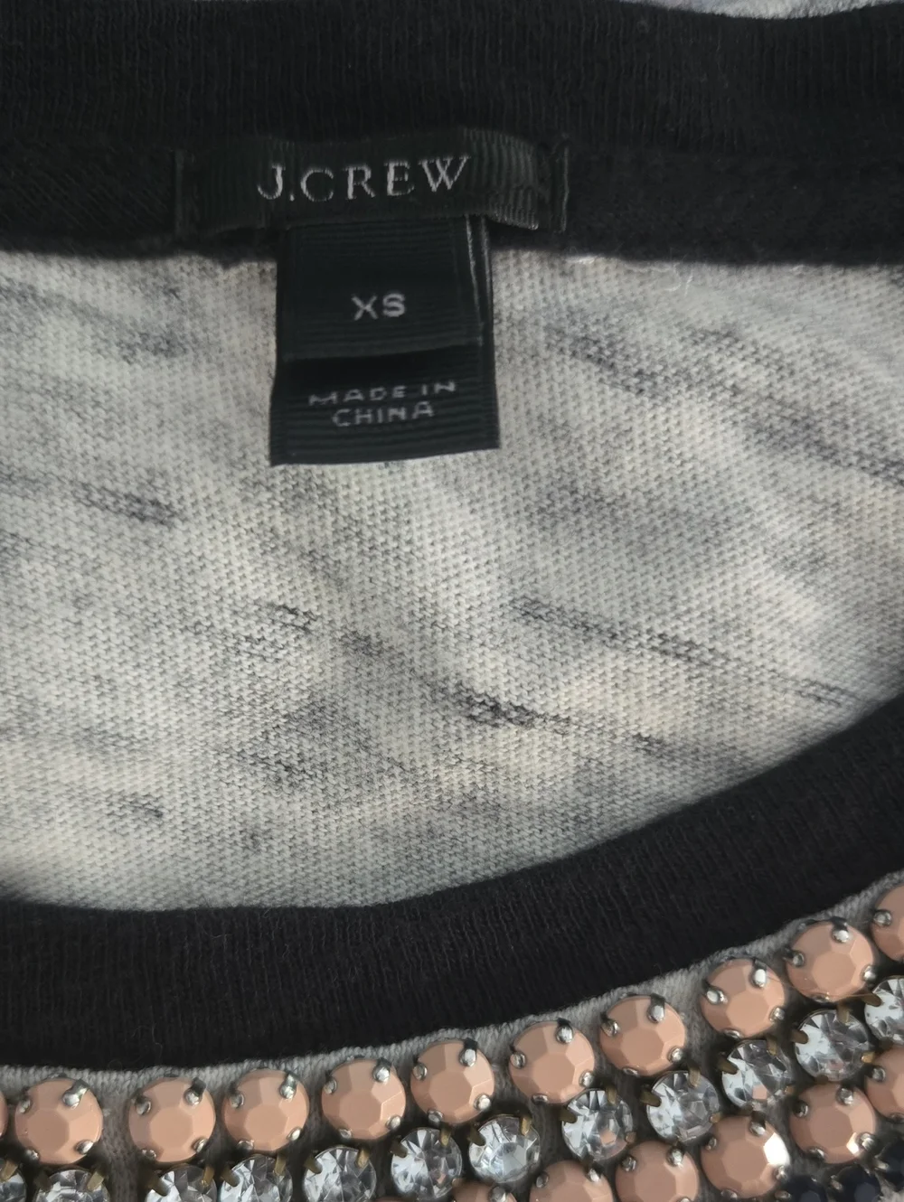 J. Crew Raglan Jeweled Neckline Top